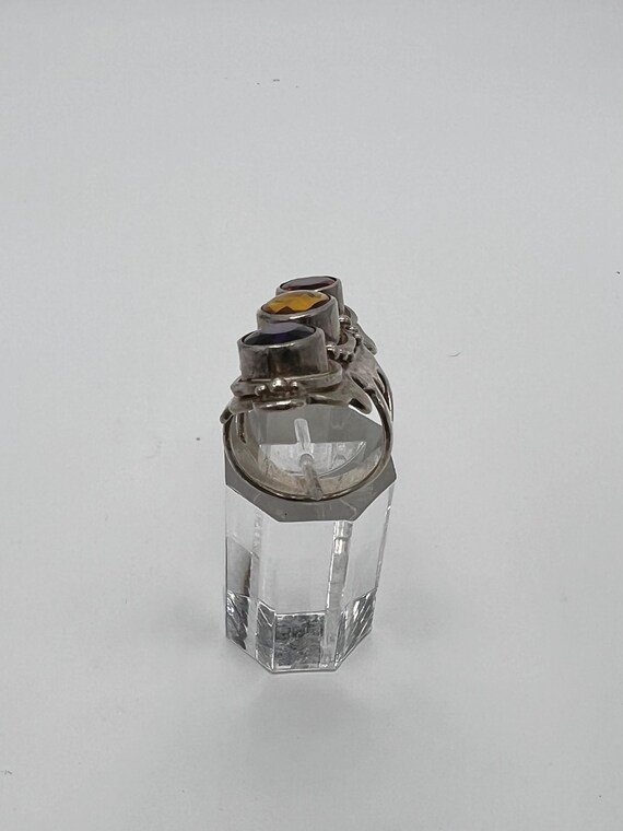 Multi Gemstone Sterling Silver Ring - image 5