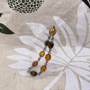 Vintage Sterling Silver Amber Bracelet image 6