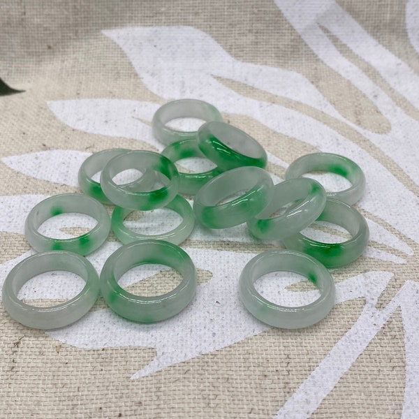 Speckled Light Jade Rings | 5-6mm