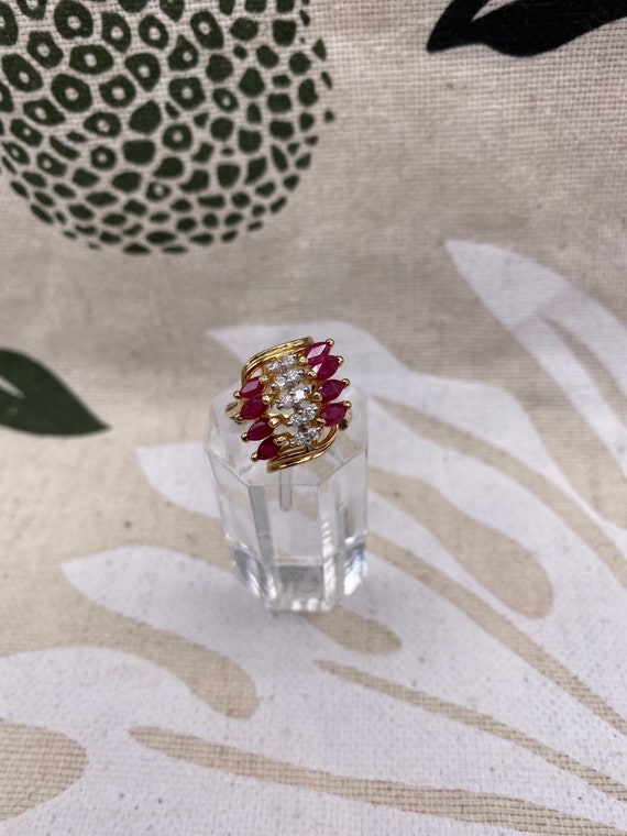 Statement 14k Ruby and Diamond Ring - image 2
