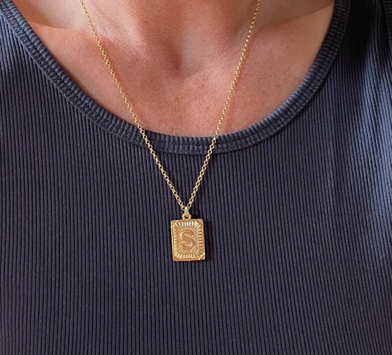 Initial Letter Charm Necklace. Custom 