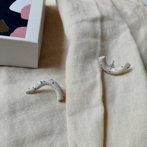 Ear climber earrings, U Shape Earrings, Tiny Ear Climber, Bar Earrings, Ear Sweep, Climber studs, Curved line earrings, Curved Bar Studs image 4