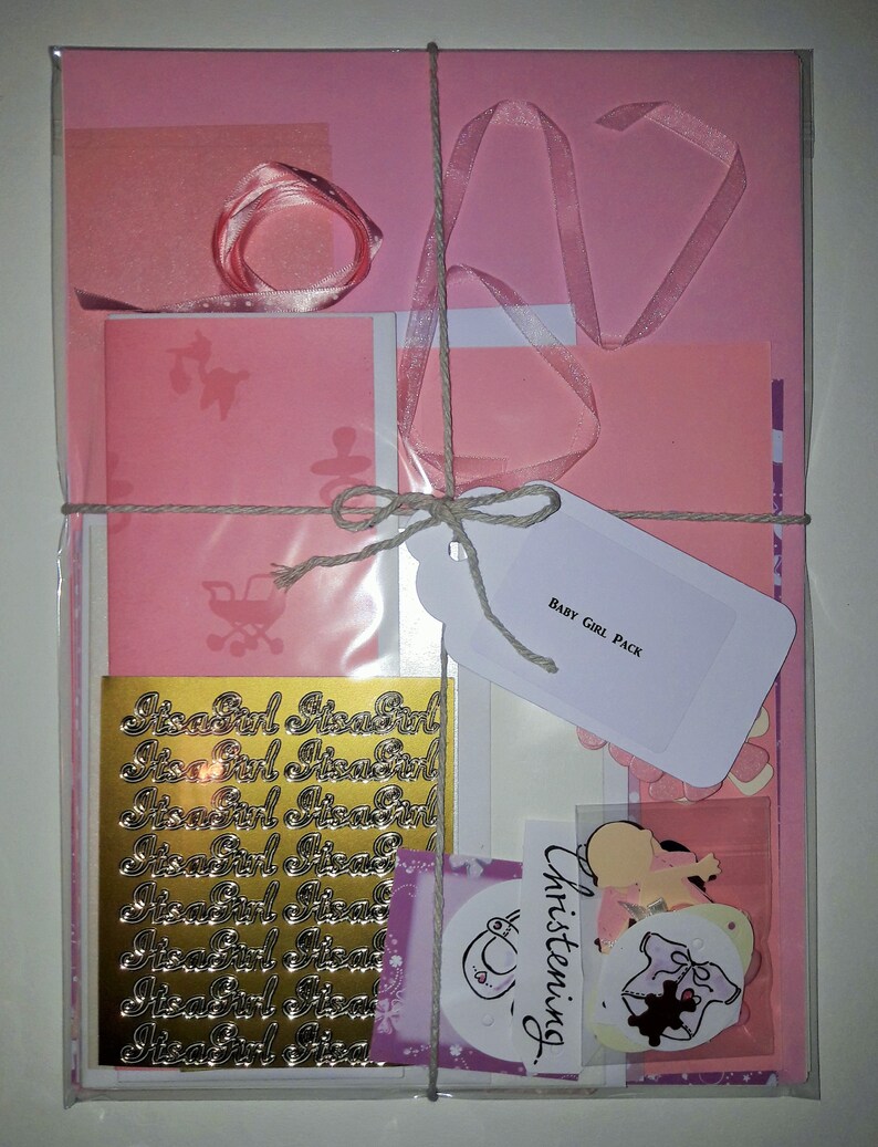 Baby Girl Card Making Pack Make Your Own Cards Etsy
