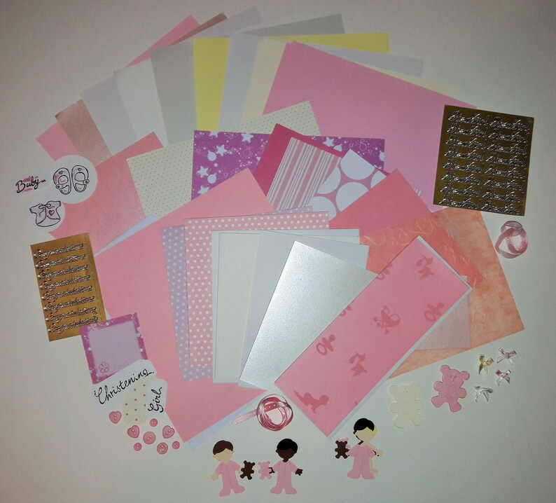 Baby Girl Card Making Pack Make Your Own Cards Etsy