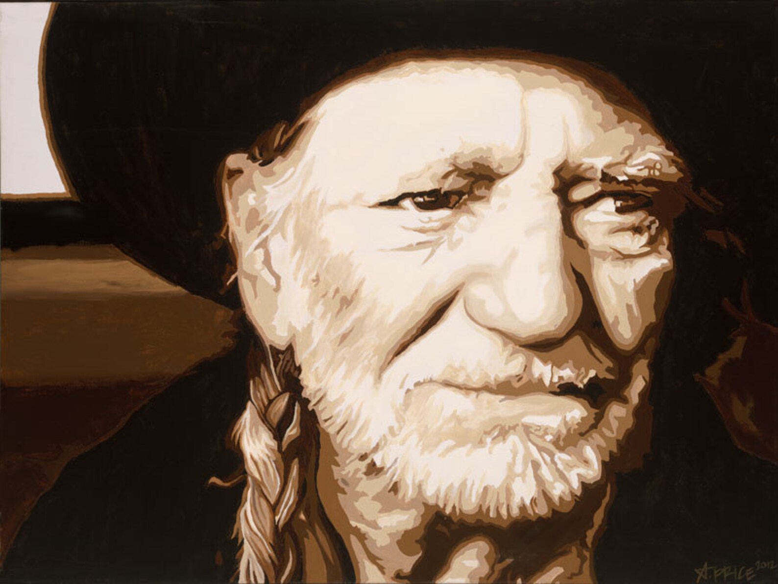 Willie Nelson Print Giclee Canvas and Paper Print of Original Etsy