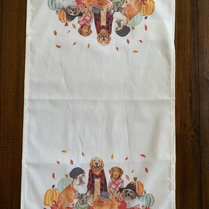 Watercolor Fall Dog Tea Towel, Festive and fun for dog lovers and cute fall autumn home decor and gifts image 4