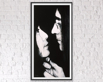 John Lennon and Yoko Ono - Giclee Fine Art Paper and Canvas  Print