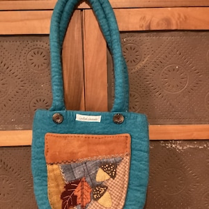 Forest bag, cottage core, felted wool shoulder bag, hand appliqued wool handbag, Mori Girl, handmade purse