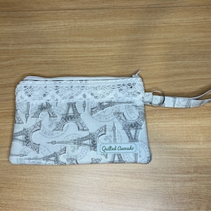 Bolso con cremallera con diseño de la Torre Eiffel, pulsera y llavero, monedero de París, bolso con cremallera, bolso de la Torre Eiffel, cartera de mano, bolso de mano