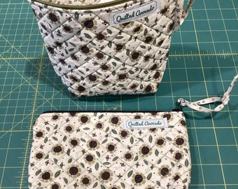 Quilted zipper pouches
