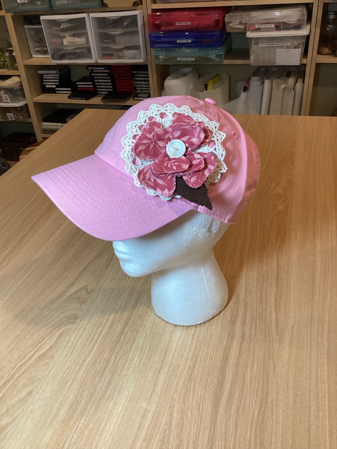 Handmade Women's Baseball Hat Flower Embellished Baseball Etsy