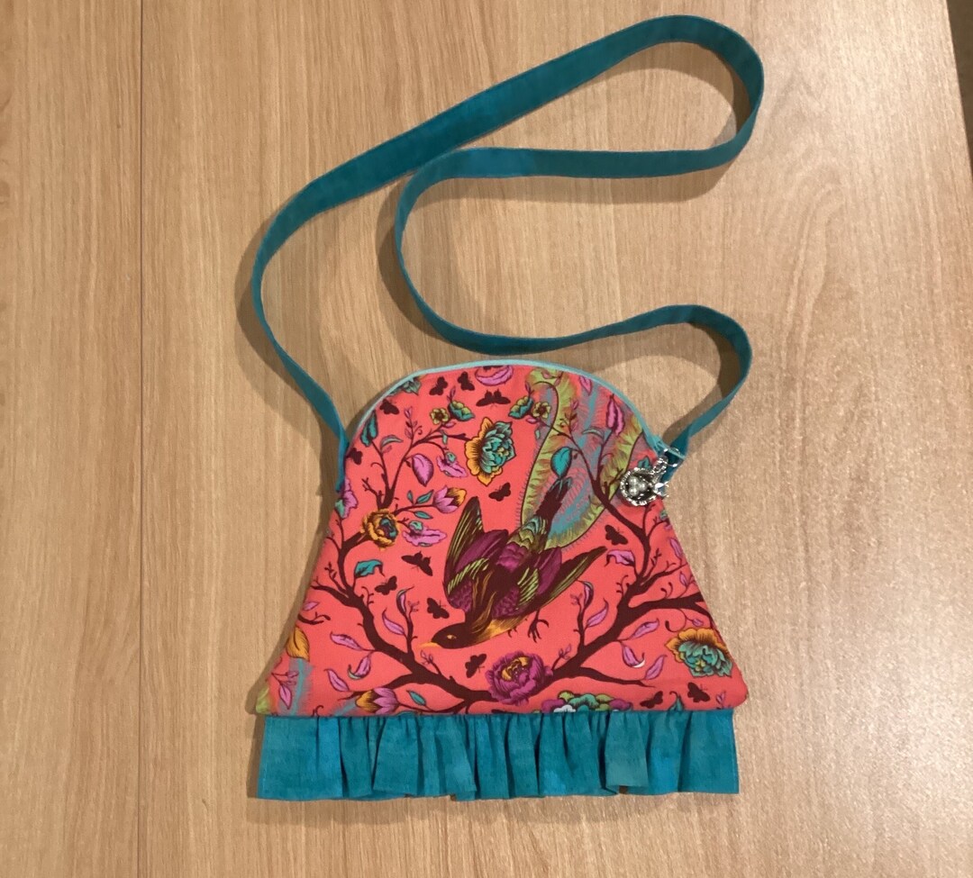 Tula Pink Frill Bag, Ruffled Bag, Ruffled Purse, Frill Purse, Tula Pink