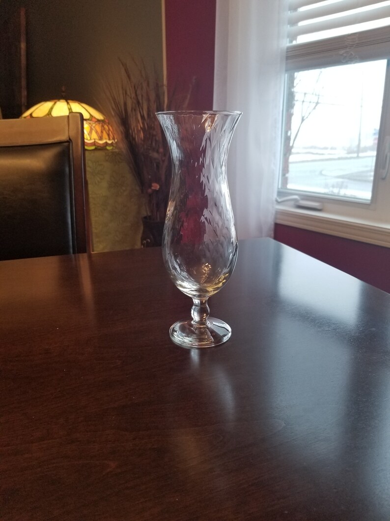 Hourglass Vase Vintage Glassware Vase Flower Vase Floral Etsy