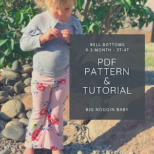 Kids Bell Bottoms Pdf Sewing Pattern Photo Tutorial Etsy