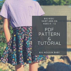 Big Kids&#39; Skirt Add-On PDF Pattern and Tutorial | Two Styles, Pockets, Shorties, Briefs, Bummies, Skort, Kid, Child, Youth, Instructions