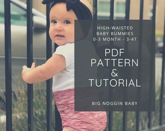 High-Waisted Bummy Shorts PDF Pattern and Tutorial | Shorties, Bloomers, Briefs, Bummies, Baby, Toddler, Instructions