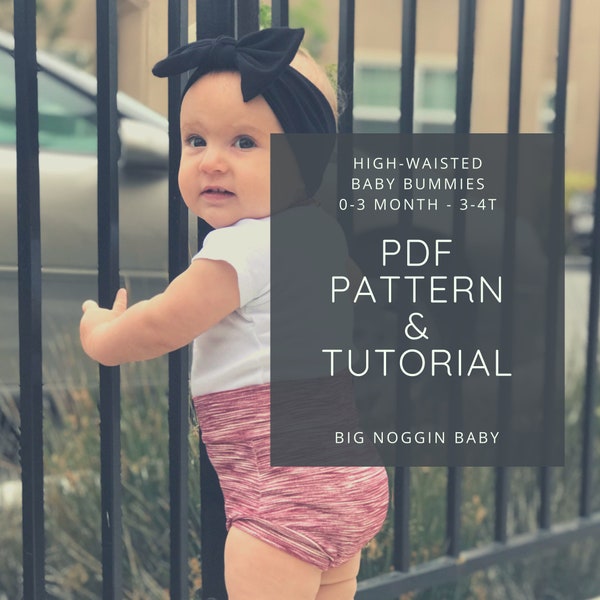 High-Waisted Bummy Shorts PDF Pattern and Tutorial | Shorties, Bloomers, Briefs, Bummies, Baby, Toddler, Instructions
