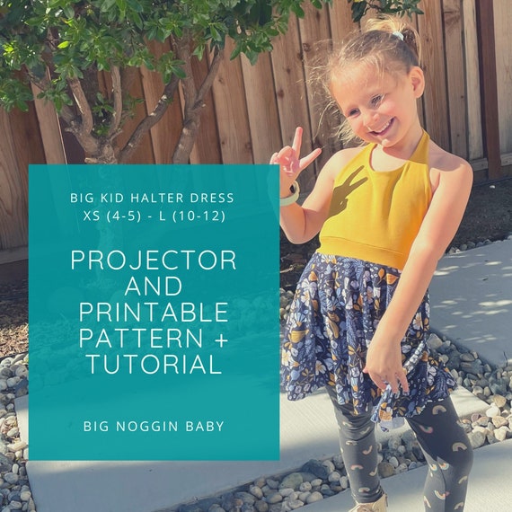 Big Kids' Halter Dress Printable and Projector Pattern + Tutorial | Tank, Tie-back, Child, Kid, Instructions - Etsy Big Kids' Halter Dress Printable and Projector Pattern + Tutorial | Tank, Tie-back, Child, Kid, Instructions - Etsy