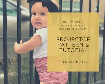 High-Waisted Bummy Shorts Projector Pattern and Tutorial | Shorties, Bloomers, Briefs, Bummies, Baby, Toddler, Instructions