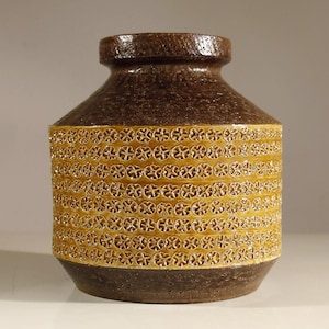 VINTAGE BITOSSI VASE aldo londi italian pottery ceramic italy handmade midcentury collectible