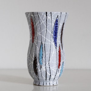 Jarrón de cerámica vintage FRATELLI FANCIULLACCI, Italia, cerámica italiana, mediados de siglo, colorido, estilo funky, años 50 y 60.