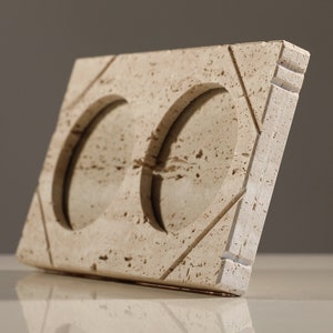 FRATELLI MANNELLI FRAME travertine photo picture frame marble vintage italy italian brutalist modern