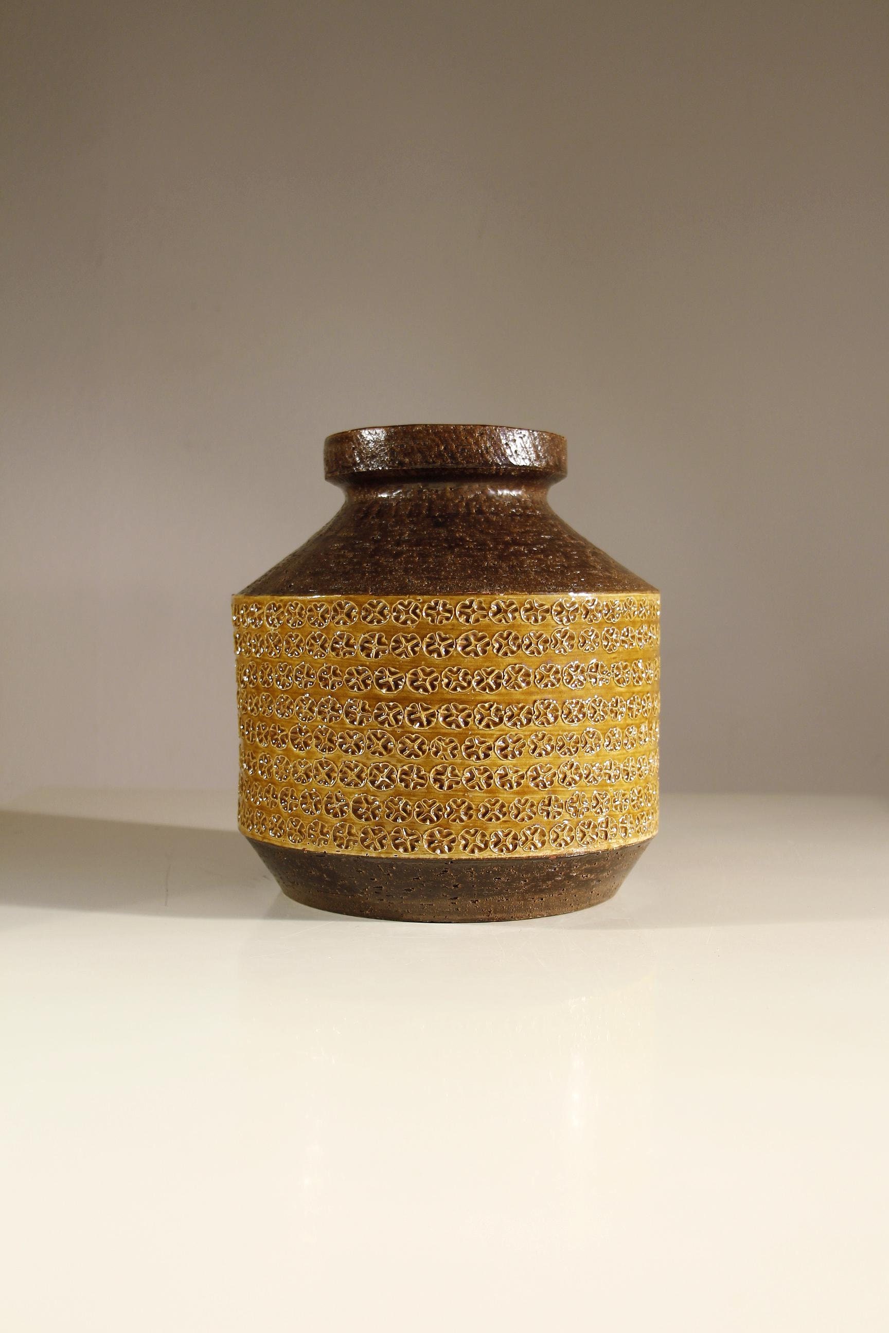 VINTAGE BITOSSI VASE aldo londi italian pottery ceramic italy handmade midcentury collectible
