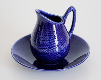 BLUE FIRE CREAMER roerstrand rorstrand bla eld sweden scandinavian hertha bengtson saucer midcentury tableware