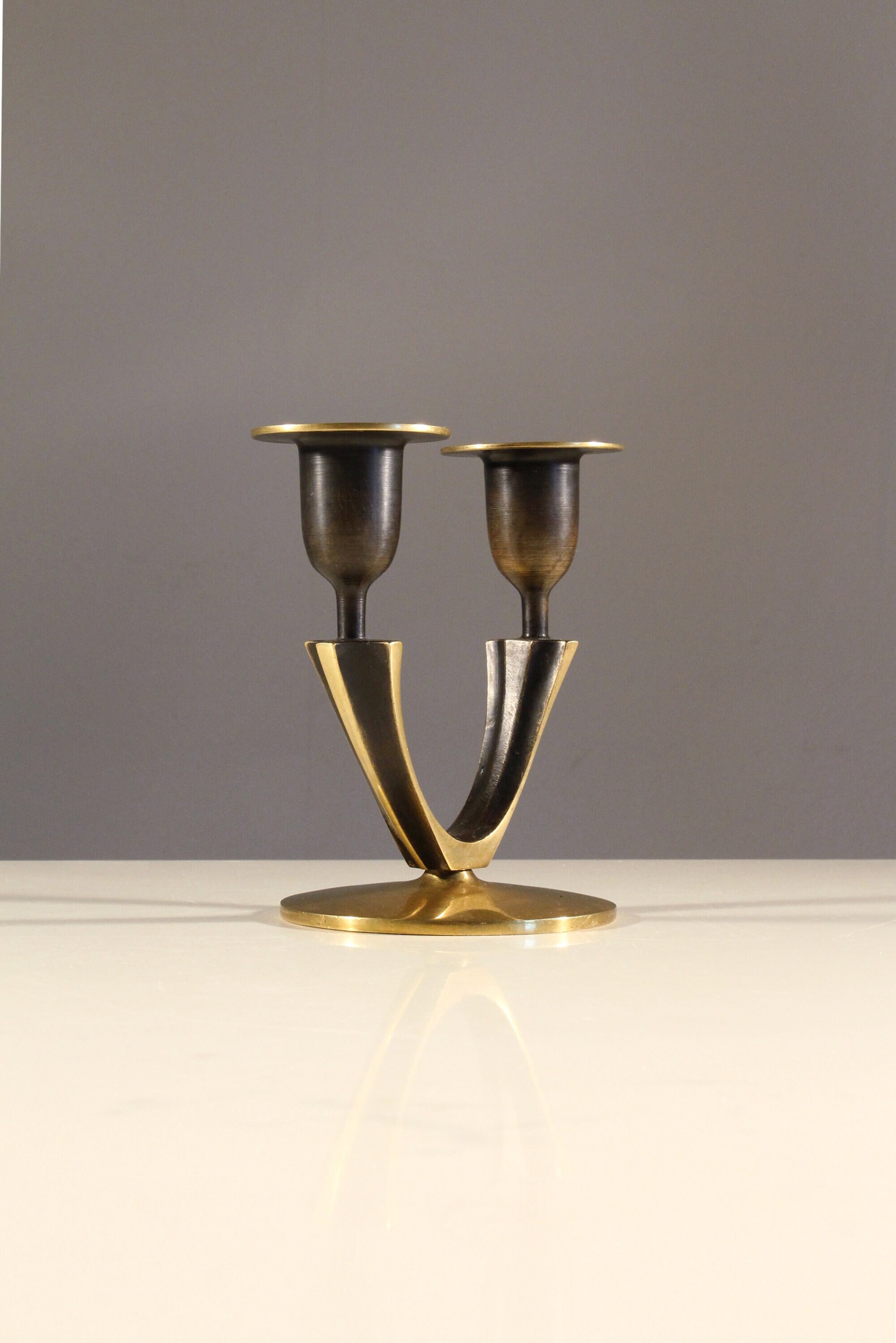 VINTAGE BALLER CANDLEHOLDER candlestick vienna bronze brass austria midcentury rohac