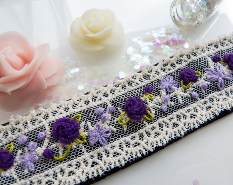 Rose Bracelet Lace Bracelet Renaissance wristcuff Embroidered Bracelet Mori Girl Lolita Gothic