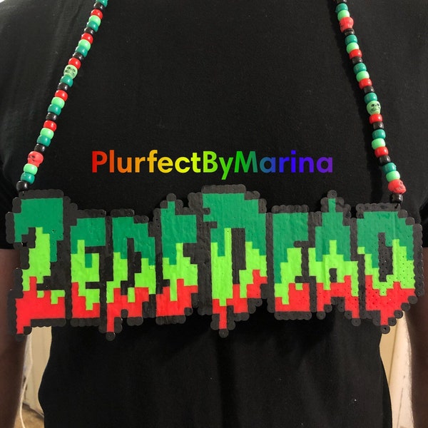 Zed's Dead perler bead necklace