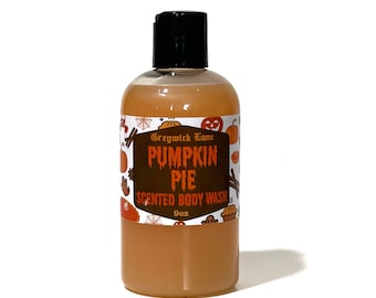 Gel de ducha con aroma a pastel de calabaza / Jabón espeluznante de otoño para Halloween / Regalo acogedor para el cuidado personal con aroma otoñal / Crema batida con canela y azúcar / Baño de terror, 255 ml