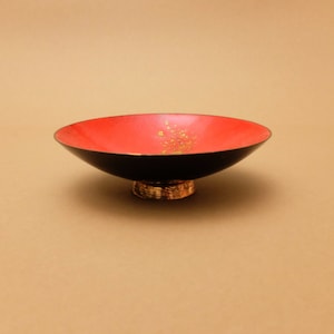Vintage enamel bowl snack bowl red/yellow transparent/black copper Ref. 2031