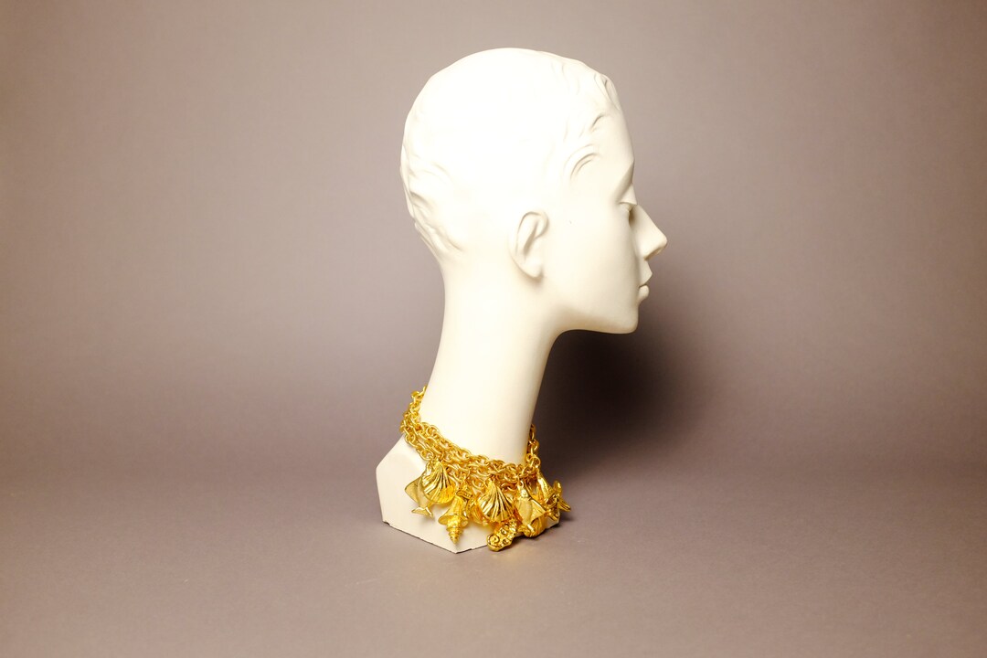 Vintage Escada Necklace Gold Begging Chain Charms Sea - Etsy