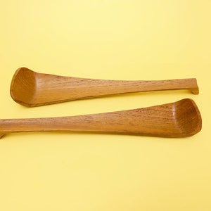 Nissen Denmark Salad Servers / Mid Century Teak Wood Danish Design Serving Spoon Ref. 2145
