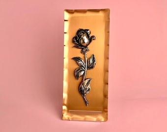 Vintage wall picture narrow copper with rose Ref. 2216
