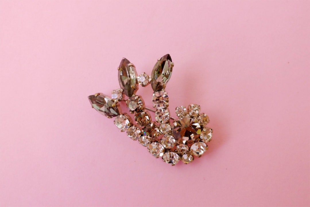 Elegante broche de vidrio broche rhinestone piedra preciosa ref. 591 ...