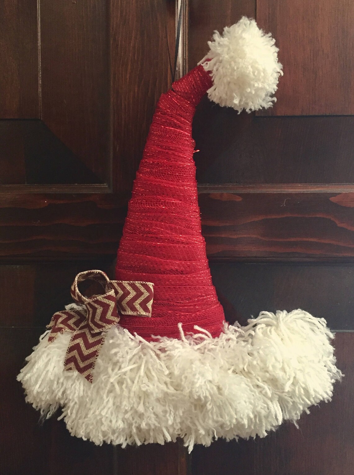 FREE SHIPPING Santa Hat Wreath Christmas Wreath Whimsical - Etsy