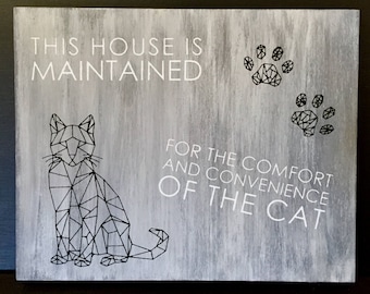 FREE SHIPPING, Wooden Sign, Cat, Pet Sign, Distressed Sign,