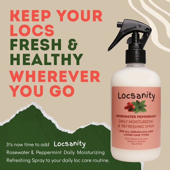 Locsanity Rosewater & Peppermint Daily Moisturizing Spray Dreadlock,  Sisterlocks, Microlocks, Braids, Locs Huge Bottle 