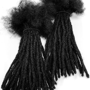 100% Human Hair Dreadlocks Handmade Locs 1/4" Width Medium Extensions - 10 Locs Per Bundle -  Available For Immediate Shipping