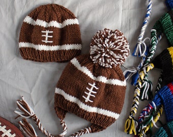 Football Hat, Baby Football Knit Hat, Toddler Football Hat, Toddler Football Knitted Hat, Baby Boy Hat, Baby Football Hat, NFL Football Hat