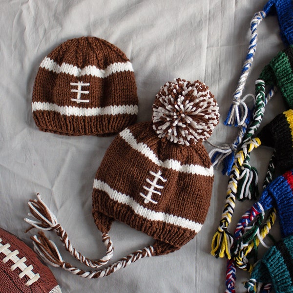 Football Hat, Baby Football Knit Hat, Toddler Football Hat, Toddler Football Knitted Hat, Baby Boy Hat, Baby Football Hat, NFL Football Hat