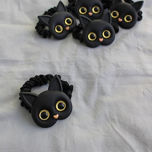 Black Cat Hair Tie, Black Cat Gift, Cat Hair Tie