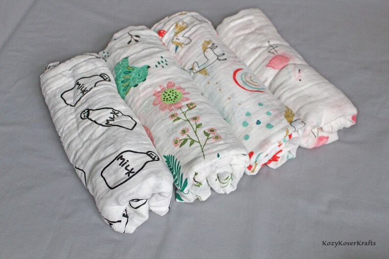 Muslin Baby Swaddle Blanket Play Mat 43\u201d Newborn Wrap Stroller Cover 100/% Cotton Rainbow Baby Unicorn Baby Soft Infant Sleep sack