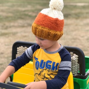 Pumpkin Baby Hat, Candycorn Baby Hat, Fall Beanie Kids, Fall Kids Hat, Pumpkin Kids Hat, Candycorn Kids Hat, Halloween Knit Hat, Fall Toques image 6