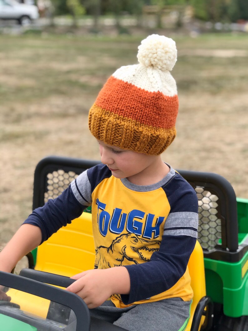 Pumpkin Baby Hat, Candycorn Baby Hat, Fall Beanie Kids, Fall Kids Hat, Pumpkin Kids Hat, Candycorn Kids Hat, Halloween Knit Hat, Fall Toques image 6