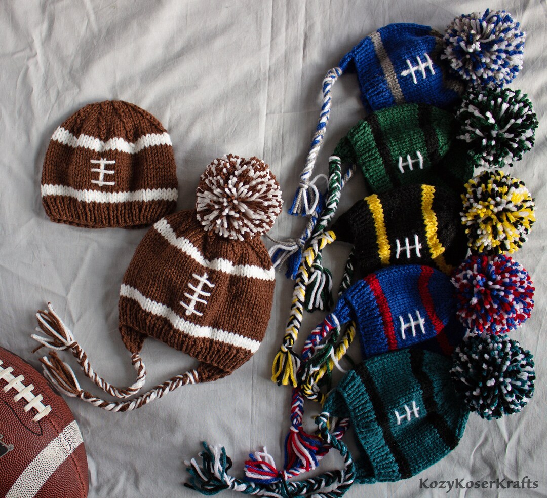 Football Hat Baby Football Knit Hat Toddler Football Hat Etsy