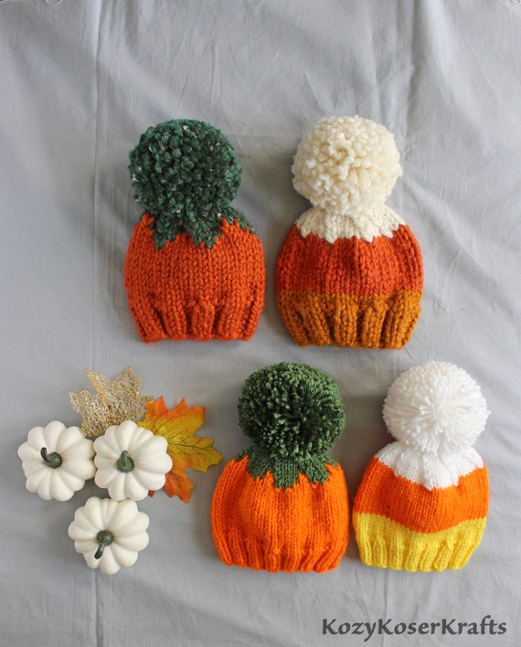 Pumpkin Baby Hat, Candycorn Baby Hat, Fall Beanie Kids, Fall Kids Hat, Pumpkin Kids Hat, Candycorn Kids Hat, Halloween Knit Hat, Fall Toques