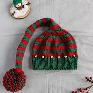 0m-adult, Elf Hat, Christmas Hat, Long Elf Hat, Santa Helper, Elf Outfit, Christmas Photo, Winter Hat, Elf Hat with Bells, Hat with Bells